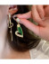Серьги ювелирный сплав сердце с зеленой вставкой J10033CJJ