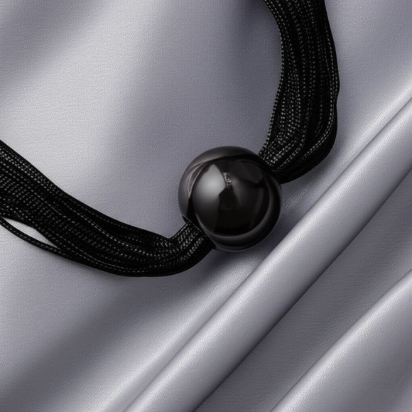 Черный многослойный чокер с темной жемчужиной 1J11763CJJ Черный многослойный чокер с темной жемчужиной 1J11763CJJ