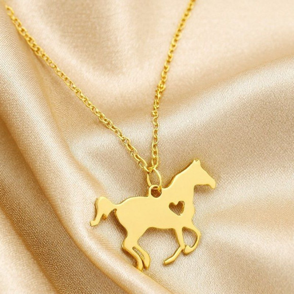 Цепочка кулон лошадь титановая сталь 1J12432CJJ