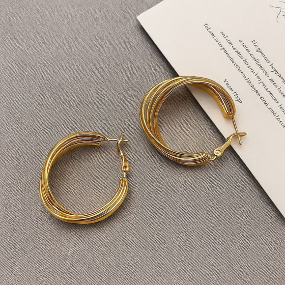 Серьги конго медь напыление золотом 1J12109CJJ