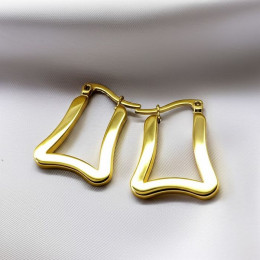 Стальные серьги-кольца конго сложной трапециевидной формы J10286CJJ