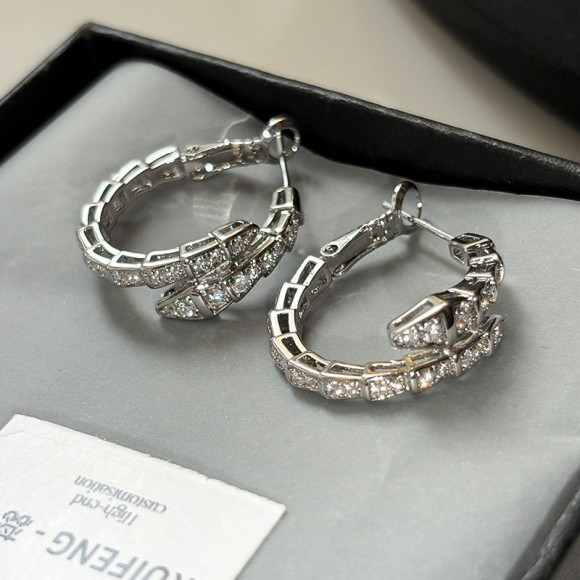 Серьги медь с напылением платиной и фианитами змея 1J11966CJJ