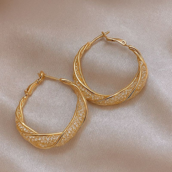 Серьги конго медь напыление золотом 1J12110CJJ