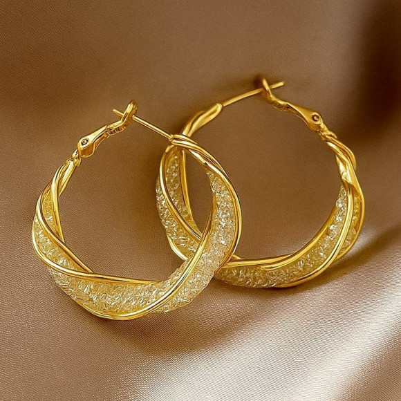 Серьги-кольца с эффектом перекрута 1J12110CJJ