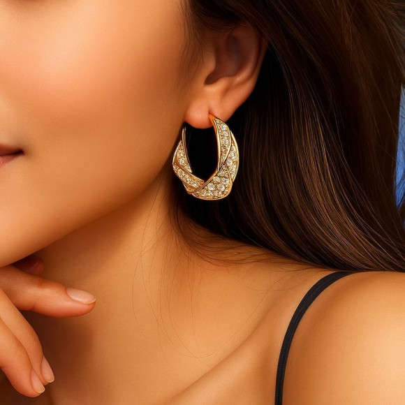 Серьги-кольца с эффектом перекрута 1J12110CJJ