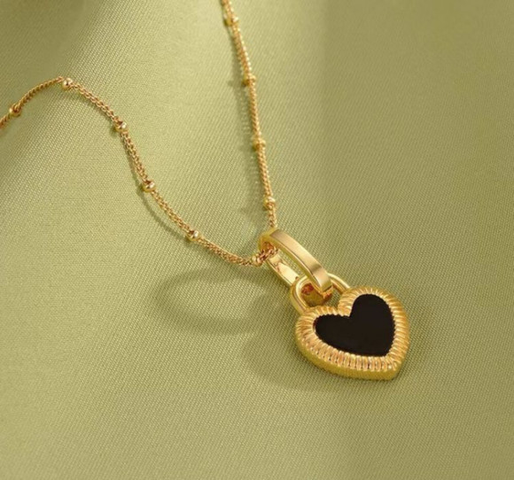 Цепочка из стали с напылением золотом и кулоном сердце J11455CJJ Цепочка из стали с напылением золотом и кулоном сердце J11455CJJ