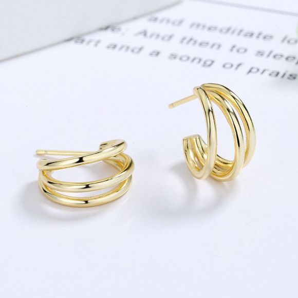 Серьги-хагги с тройной дугой 1J12111CJJ