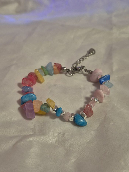 Браслет яркая мозаика из разноцветных камней J10778CJJ Браслет яркая мозаика из разноцветных камней J10778CJJ