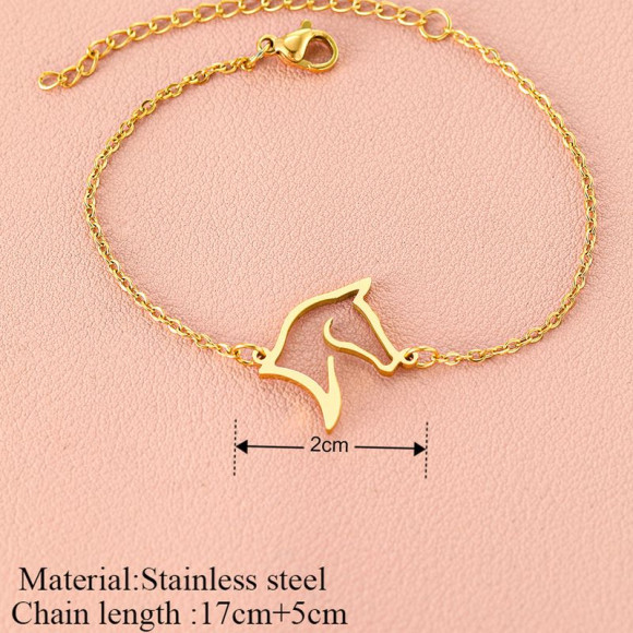 Браслет лошадь медицинская сталь напыление золотом 1J12455CJJ Браслет лошадь медицинская сталь напыление золотом 1J12455CJJ