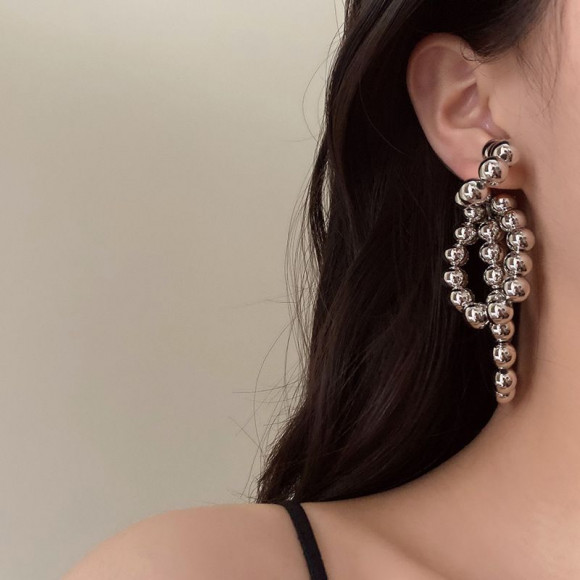 Серьги висячие медь напыление платиной 1J12115CJJ