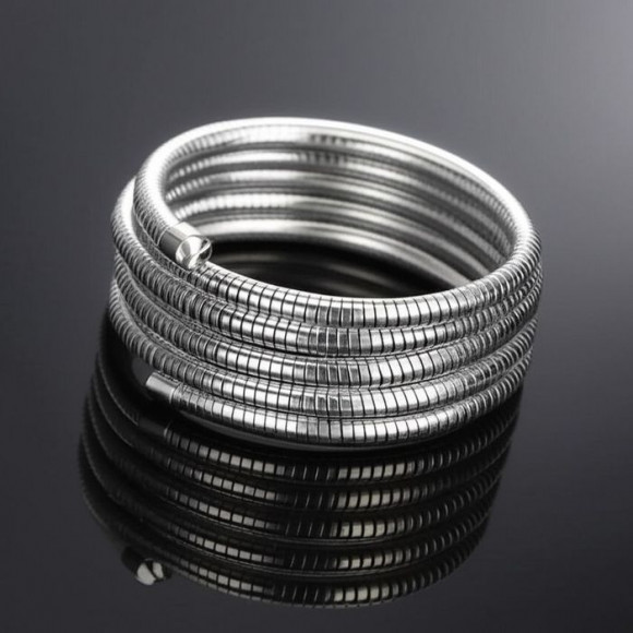 Браслет жесткий спиралевидный в серебристом исполнении 1J11768CJJ Браслет жесткий спиралевидный в серебристом исполнении 1J11768CJJ