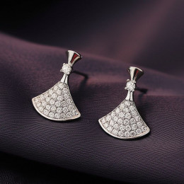 Серьги медь с напылением платиной и фианитами 1J11969CJJ