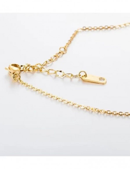 Стальная цепочка с напылением золотом кулон сердце J10092CJJ