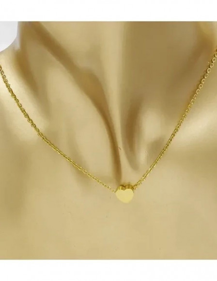 Стальная цепочка с напылением золотом кулон сердце J10092CJJ