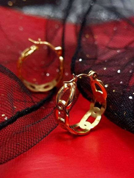 Стальные серьги-кольца конго в виде звеньев крупной цепи J10290CJJ