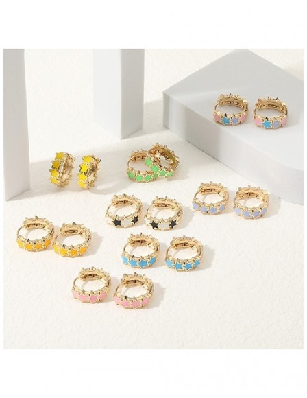 Серьги-конго «Звездная эмаль» R71006MSK