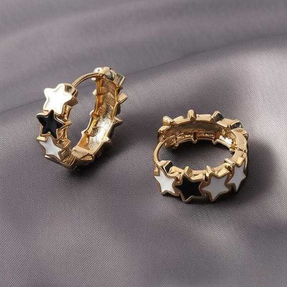 Серьги-конго «Звездная эмаль» R71006MSK