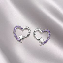 Серьги ювелирный сплав сердце J11568CJJ Серьги ювелирный сплав сердце J11568CJJ