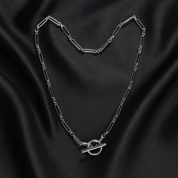 Длинная цепочка с вытянутыми звеньями и замком тогл 1J12465CJJ Длинная цепочка с вытянутыми звеньями и замком тогл 1J12465CJJ