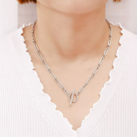 Длинная цепочка с вытянутыми звеньями и замком тогл 1J12465CJJ Длинная цепочка с вытянутыми звеньями и замком тогл 1J12465CJJ