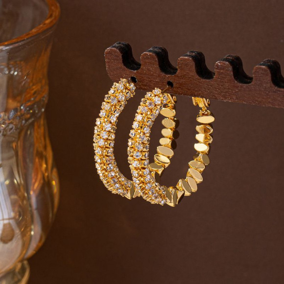 Серьги конго медь напыление золотом 1J12085CJJ