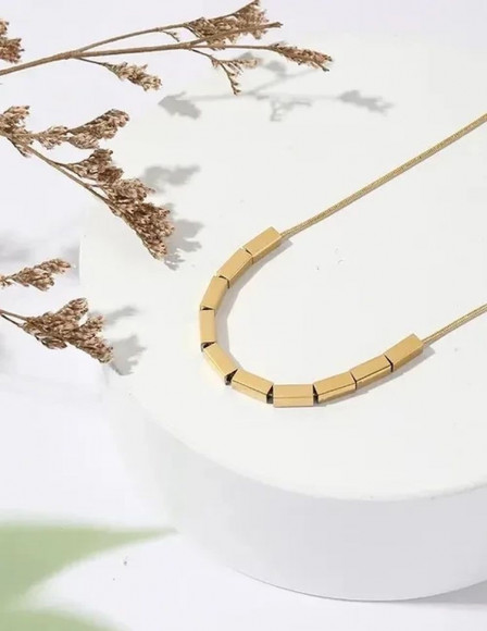 Минималистичная цепочка с прямоугольными подвесками-планками J10094CJJ Минималистичная цепочка с прямоугольными подвесками-планками J10094CJJ