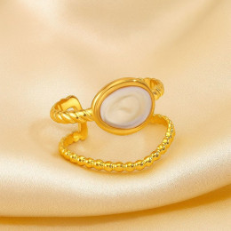 Кольцо титановая сталь напыление золотом 1J12265CJJ Кольцо титановая сталь напыление золотом 1J12265CJJ