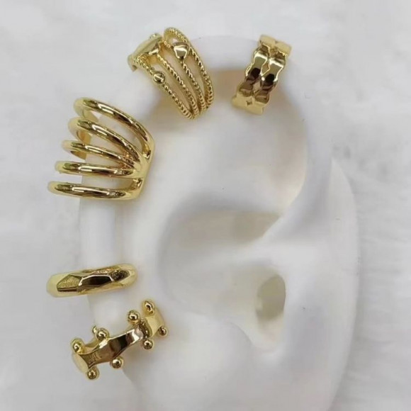 Золотистый кафф-спираль из пяти линий 1J10991CJJ