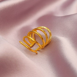 Золотистый кафф-спираль из пяти линий 1J10991CJJ Золотистый кафф-спираль из пяти линий 1J10991CJJ