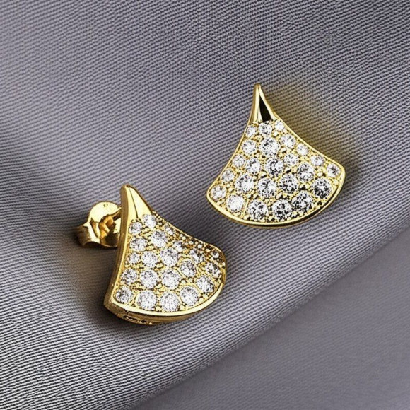 Серьги-гвоздики вееры со стразами 1J11972CJJ