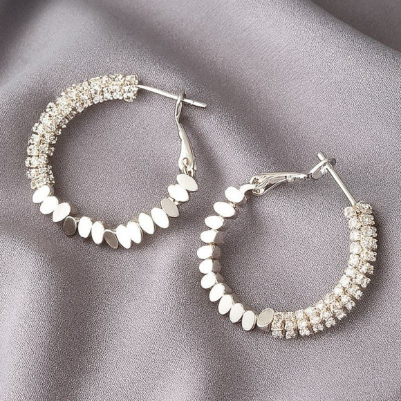 Серьги-кольца со стразами 1J12086CJJ