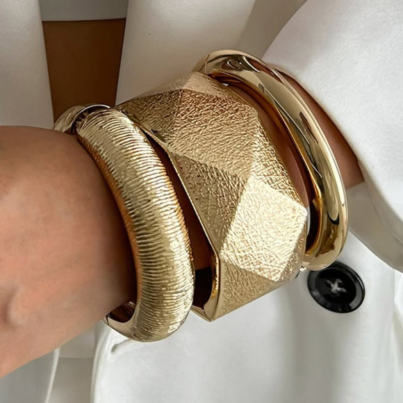 Браслет жесткий ювелирный сплав геометрия 1J11772CJJ