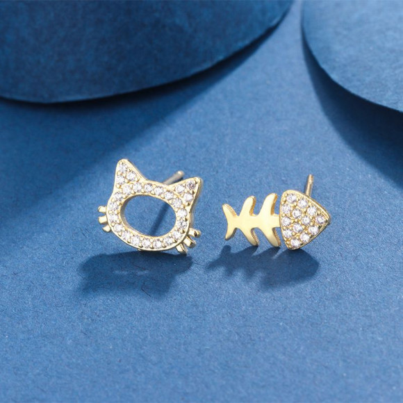 Серьги-гвоздики рыба и хвост с кристаллами J10691CJJ Серьги-гвоздики рыба и хвост с кристаллами J10691CJJ