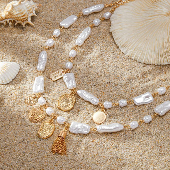 Мульти-цепочка ювелирный сплав жемчужная 1J11838CJJ