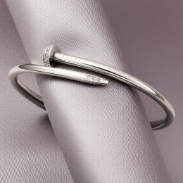 Браслет жесткий гвоздь с инкрустацией стразами 1J12044CJJ