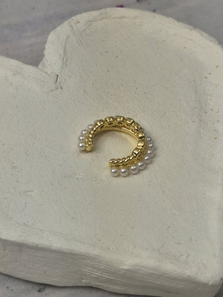 Золотистый кафф с жемчугом 1J10993CJJ