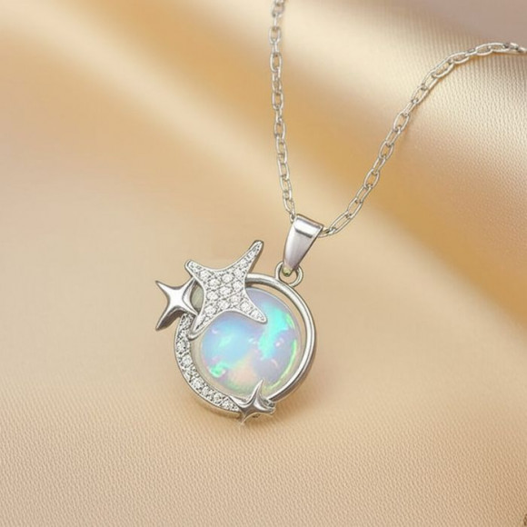 Космическая цепочка с кулоном в виде лунного диска J10965CJJ Космическая цепочка с кулоном в виде лунного диска J10965CJJ