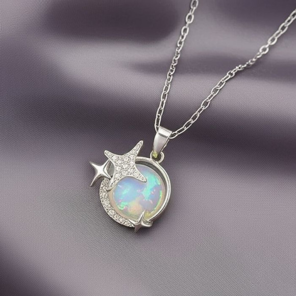 Космическая цепочка с кулоном в виде лунного диска J10965CJJ Космическая цепочка с кулоном в виде лунного диска J10965CJJ