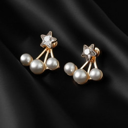 Серьги-пусеты Снежинка с жемчужными каплями 1J11572CJJ Серьги-пусеты Снежинка с жемчужными каплями 1J11572CJJ