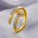 Кольцо медь с напылением золотом и фианитами гвоздь 1J11975CJJ