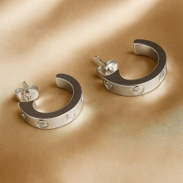 Серьги-полукольца с гравировкой 1J12046CJJ Серьги-полукольца с гравировкой 1J12046CJJ