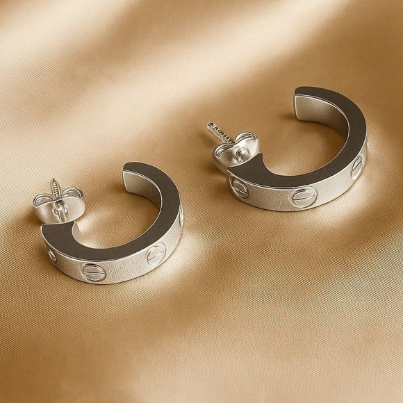 Серьги-полукольца с гравировкой 1J12046CJJ Серьги-полукольца с гравировкой 1J12046CJJ