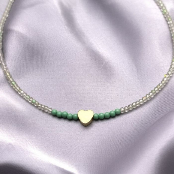 Изящные Бусы из жемчуга с золотистым сердцем 1J11323CJJ