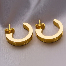 Серьги из титановой стали с напылением золотом 1J12047CJJ