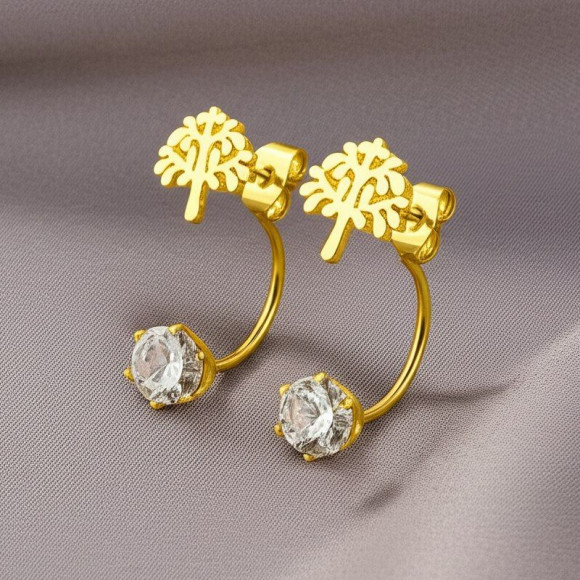 Серьги медицинская сталь с напылением золотом J10347(CJJ)