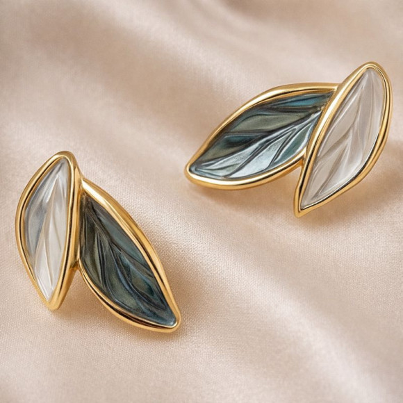 Серьги листья ювелирный сплав 1J12330CJJ Серьги листья ювелирный сплав 1J12330CJJ