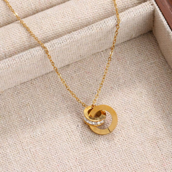 Цепочка кулон титановая сталь напыление золотом 1J12496CJJ Цепочка кулон титановая сталь напыление золотом 1J12496CJJ