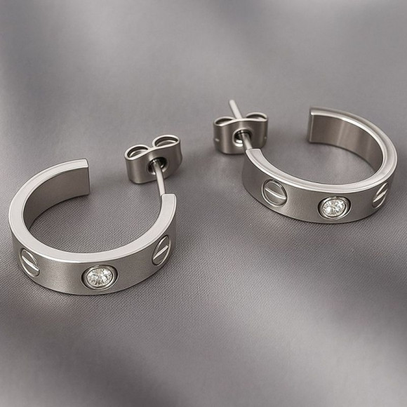 Серьги-полукольца с кристаллами 1J12048CJJ