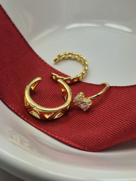 Сет из трех золотистых каффов 1J10997CJJ Сет из трех золотистых каффов 1J10997CJJ