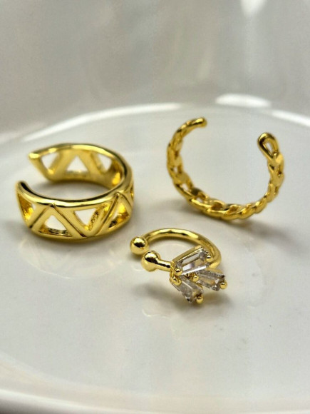 Сет из трех золотистых каффов 1J10997CJJ Сет из трех золотистых каффов 1J10997CJJ